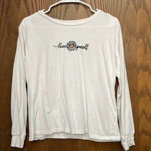 Women’s white long sleeve T-shirt, ultra flirt, brand size small